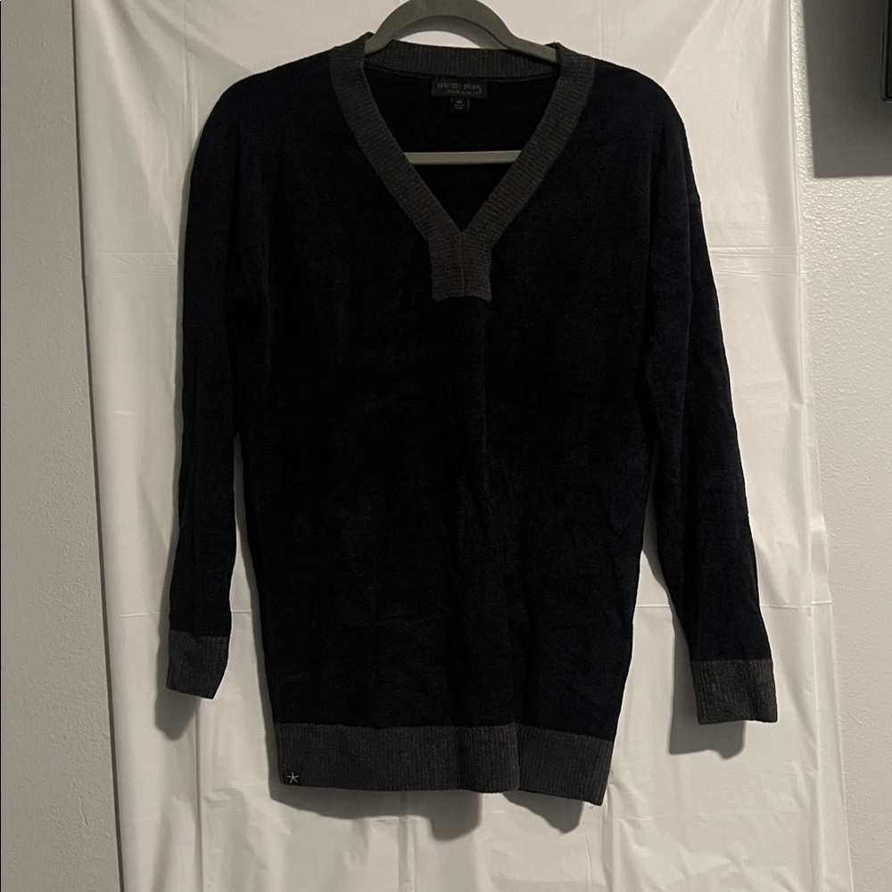 Barefoot Dreams dark charcoal cozy chic Ultra Lite V-Neck Sweater